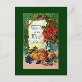 Antique Happy Thanksgiving Postcard Reproduction postcard