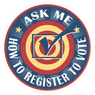 Ask me how to Register to Vote sticker
