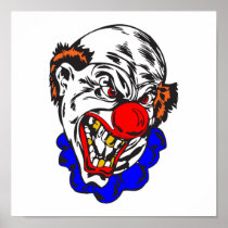 bald evil clown posters