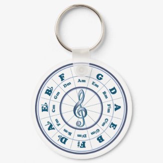 Blue Circle of Fifths keychain