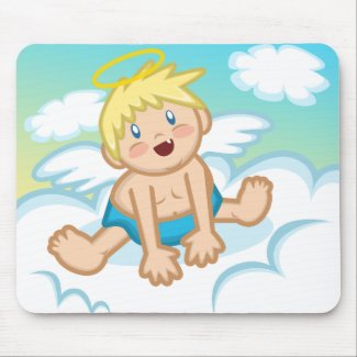 Cheery Baby Boy: Angel Mousepad mousepad