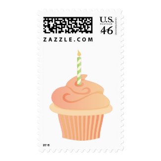 Cupcake with a Candle stamp