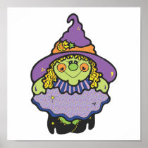 cute spooky witch posters