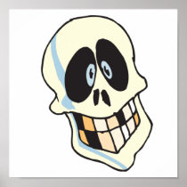 funny grinning skeleton skull posters
