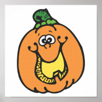 funny smiling pumpkin posters