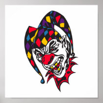 mad evil jester clown posters