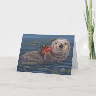Otter Joy Holiday Card card