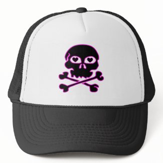 Pink Neon Black Skull Hat hat