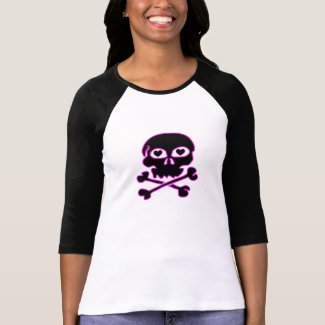 Pink Neon Black Skull Shirt shirt