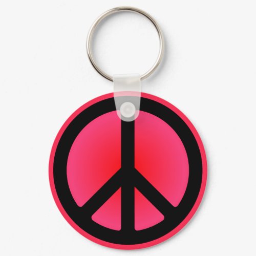 Pink Peace Symbol Keychain keychain