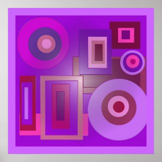 purple circles squares print