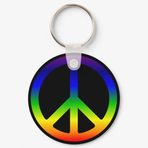 Rainbow Peace Symbol Keychain keychain