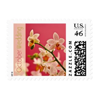 Red Orchid • October Wedding Stamp stamp