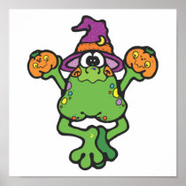 silly little witch frog posters