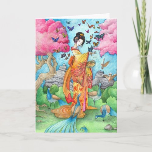 Summer Maiko Greeting Card, Blank card