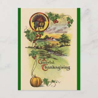 Vintage Antique Happy Thanksgiving Postcard postcard