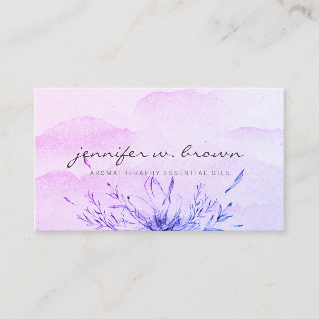Essential Oils purple watercolor