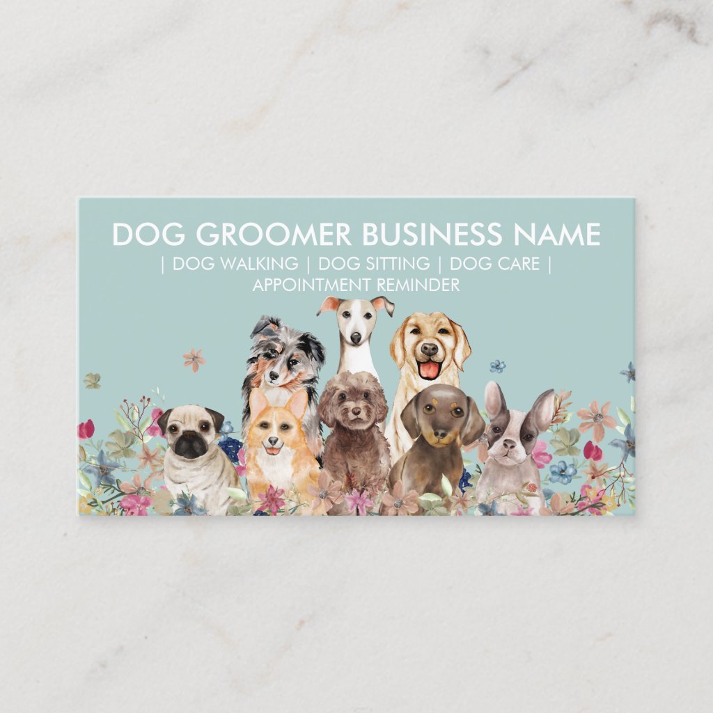 Dog Grooming Sitter Walker Appointment Greenery