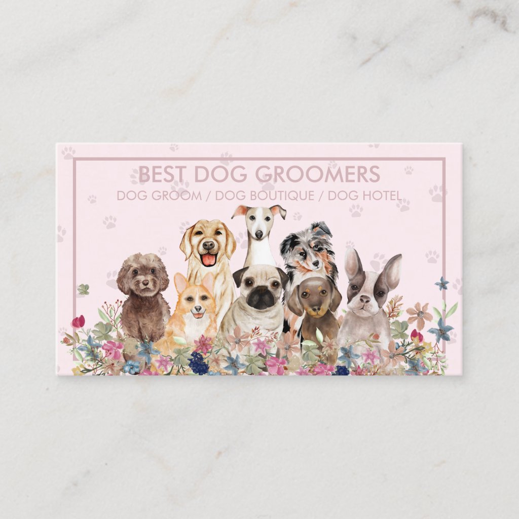 PetSitter dog veterinary pink framed Paws