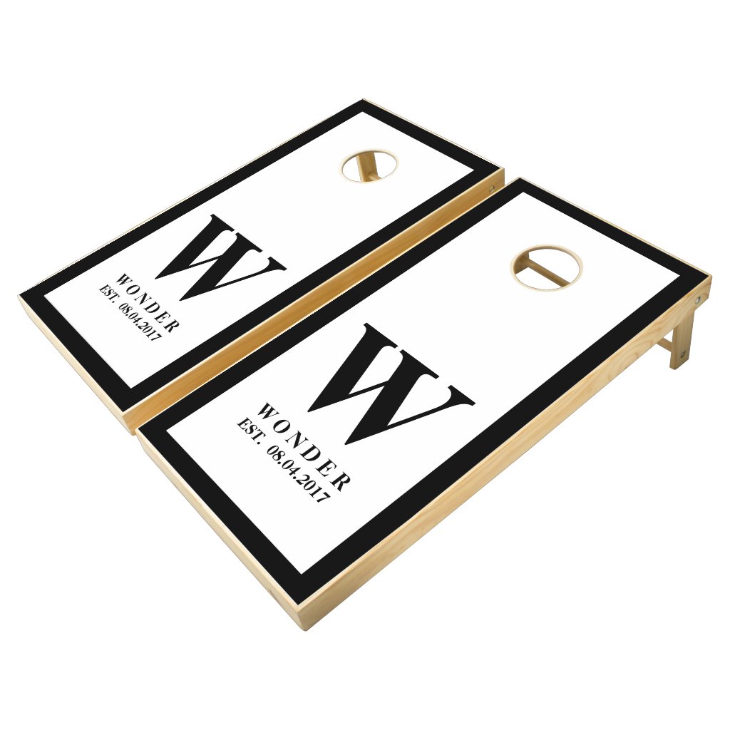 Wedding Newly Wed Monogram black