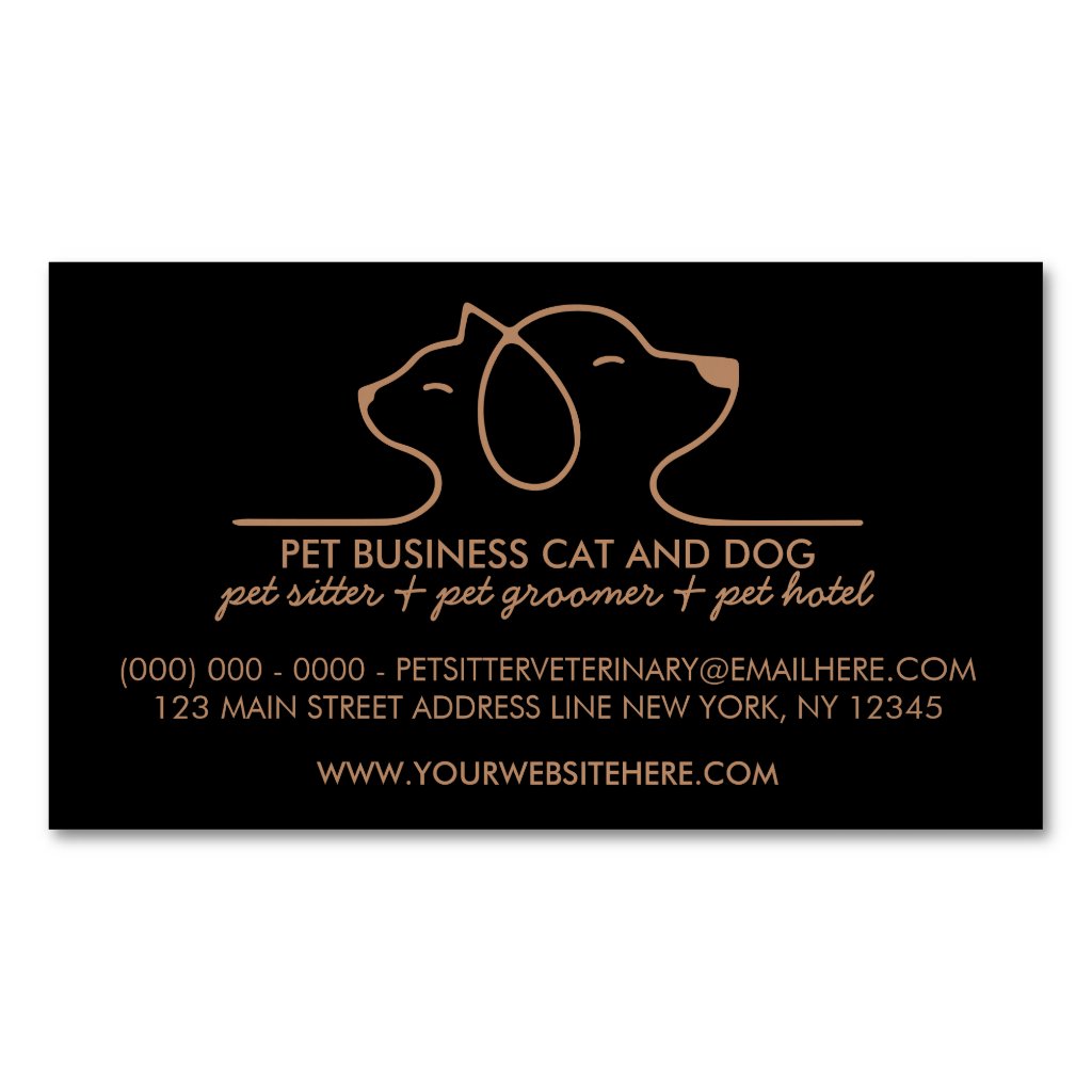 Black Brown Dog Cat Simple Logo Veterinary Pet