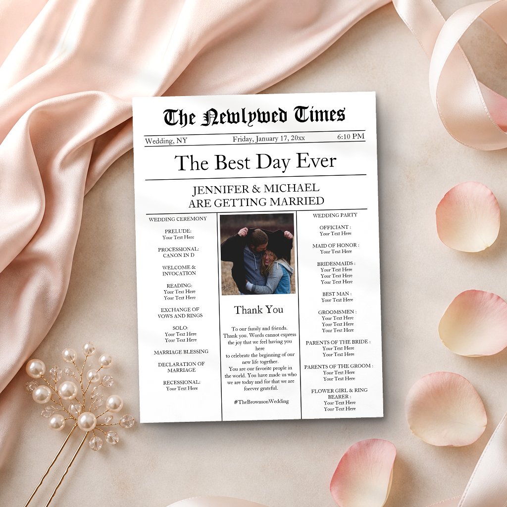 Traditional Newspaper Wedding