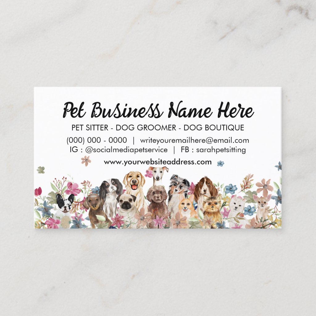 White Elegant Flowers Dog Trainer