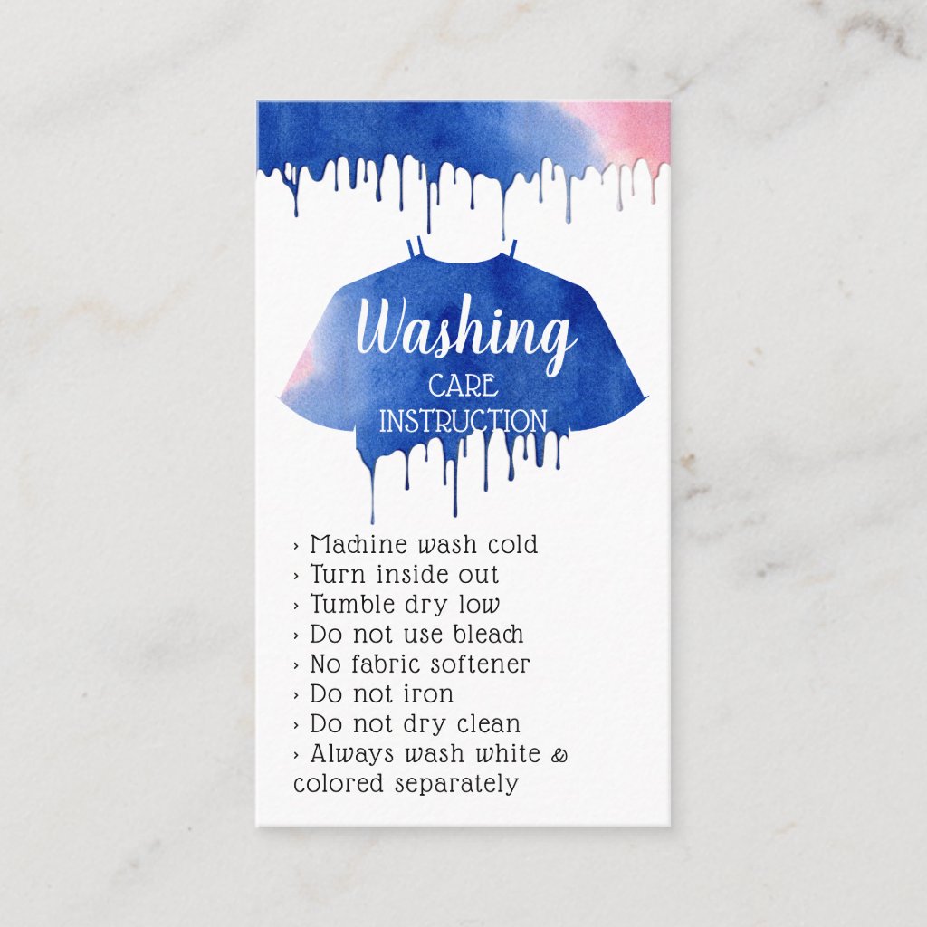 Washing Care Instruction Apparel Clothing Shop