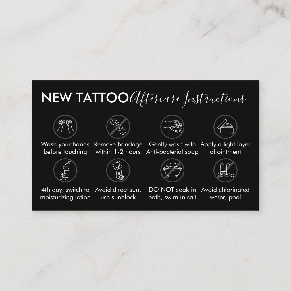 Black Body Art Aftercare Instructions Tattoo