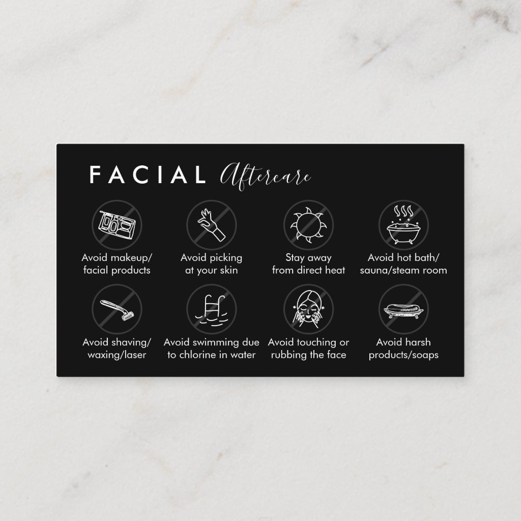 Black Facial Aftercare Advices Post Instruction